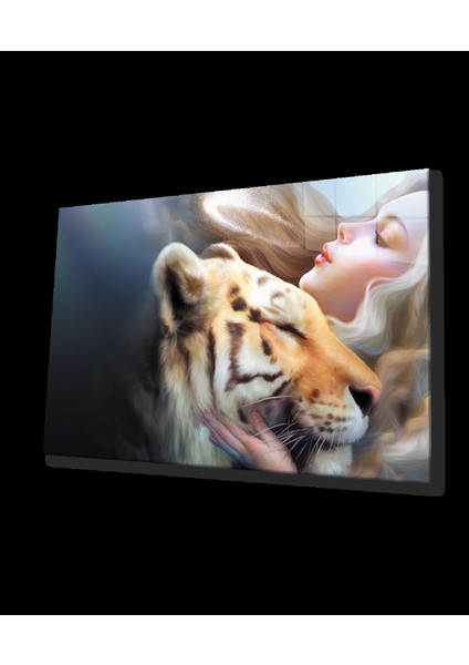 - Aslan ve Kadın Cam Tablo
