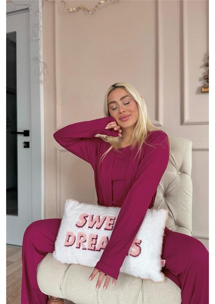 Mürdüm Dublin Sabahlıklı Kadın Pijama Takımı fırsatları