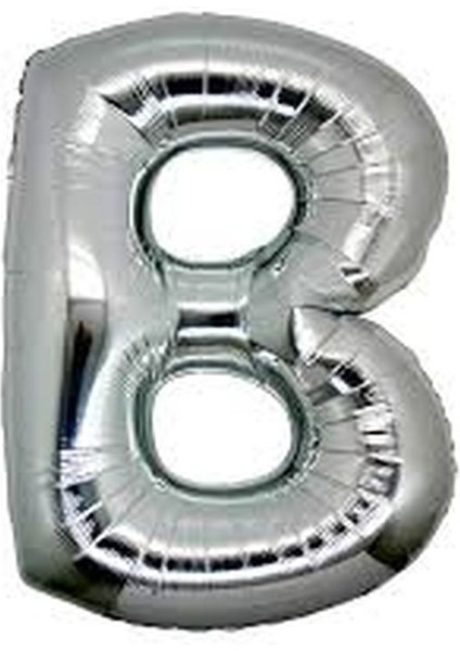 Büro Ev Partisi Için 100 cm B Harf Silver Folyo Balon