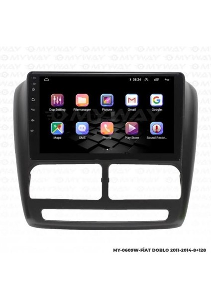 Fiat Doblo D3 Carplay Android 10 Inç Uyumlu Ekran 4 GB Ram 64 GB Hafıza Navigasyon Multimedya Teyp