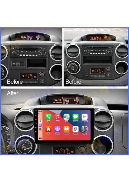 Citroen Berlingo Android 13 4 GB Ram Uyumlu 64 GB Hafıza Kablosuz Carplay Navigasyon Multimedya Teyp fırsatları