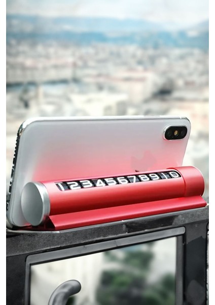 Özel Telefon Tutucu - Numaratör ve Acil Kırma Uçlu Çok Fonksiyonlu Telefon Tutucu Araç Içi