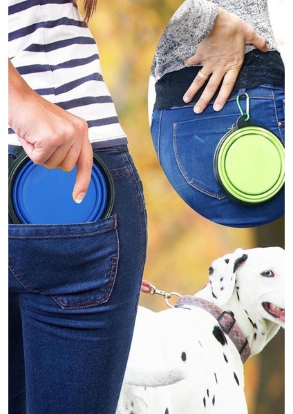 Taşınabilir Katlanabilir Kedi Köpek Mama Su Kabı, Evcil Hayvan İçin Pratik Kap Ve Tas