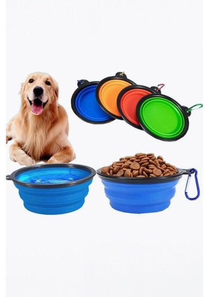 Katlanabilir Anahtarlıklı Kedi Köpek Mama Kabı