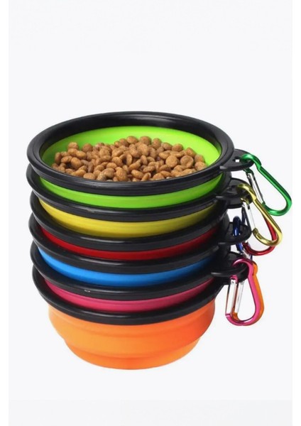 Katlanabilir Anahtarlıklı Kedi Köpek Mama Kabı