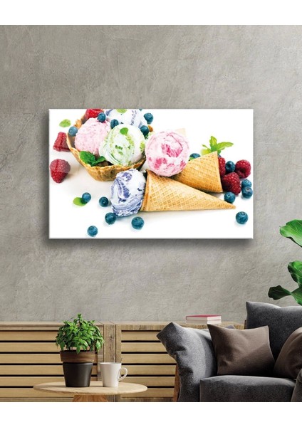 - Meyveler Dondurma Cam Tablo Fruits Ice Cream Art