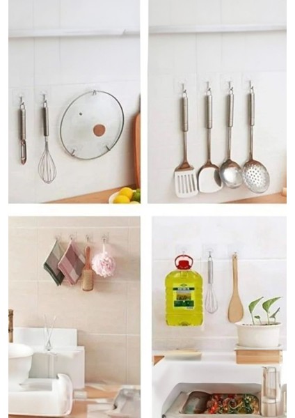 Anahatar Banyo Içi Mutfak Tipi Askılık Askı Şeffaf 5 Adet Askılık modelleri