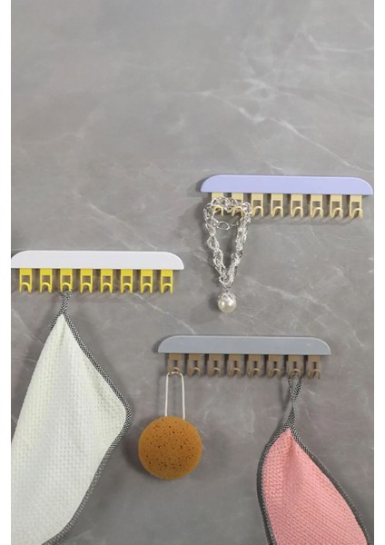 Kancalı ve Yapışkanlık Dolap Askısı Banyo Hol Anahtalık Asma Askı