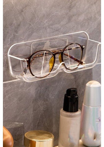 Gözlük Koyma Aparatı Şeffaf Banyo Düzenleyici Gözlük Koyma Askısı