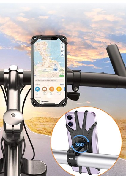 Slikon Esnek Bisiklet Telefon Tutucu Gidon Üzeri Telefon Tutucu Slikon Tabaka Kaymaz modelleri