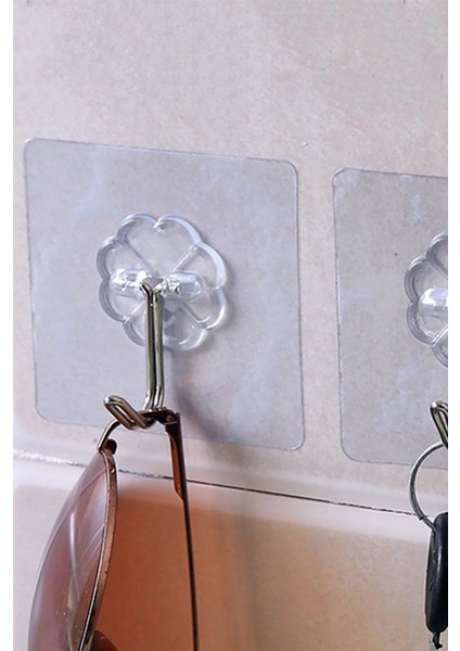 6X6CM Şeffaf Şık Görünüşlü Ağır Kaldırabilen Anahtarlık Askılık 5 Adet fırsatları