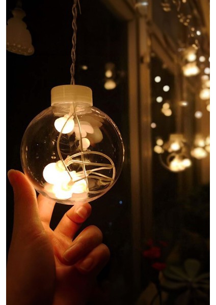 Işıklı Top Perde Led: Fişli, Animasyonlu, 12 Saçak, Ampul, 3 Metre