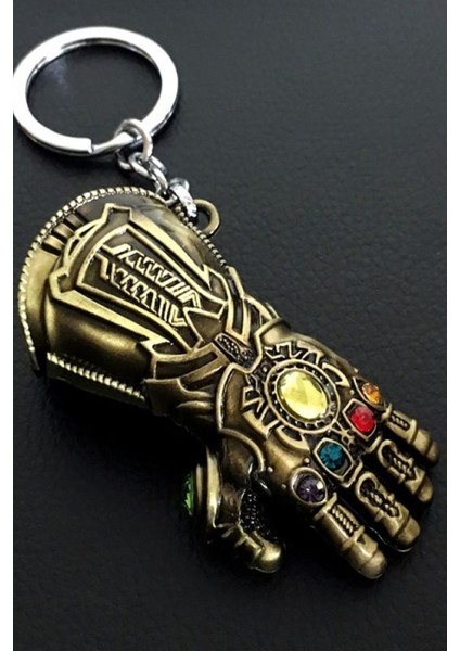 Anahtarlık Sonsuzluk Taşları Metal İşlemeli Anahtarlık 2 Adet Thanos Eldiveni Şeklinde modelleri