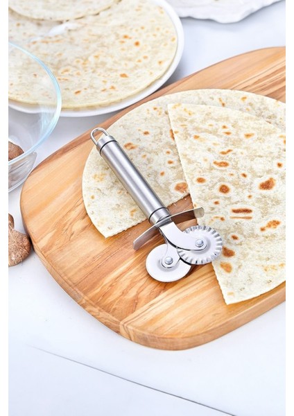 Çift Taraflı Pizza Kesici Bıçak Kolayca Kesim Yapın Düz ve Temiz Kesim