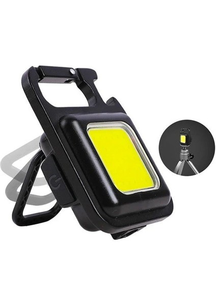 LED Mini Fener Şarjlı Taşınabilir Kamp Anahtarlık Çok Fonksiyonlu Kolay Kullanım