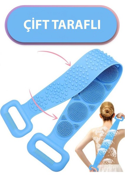 Mavi Çift Taraflı Banyo Duş Sırt Kesesi Slikon Duş Vucut Kesesi Duş Lifi Fırçası Sırt Kesesi fırsatları