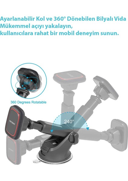 360 Derece Dönebilen Vakumlu Telefon Tutucu modelleri