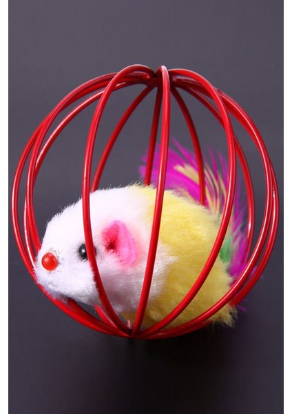 Peluş Fareli Kedi Oyuncağı, Hareketli Top İçin Eğlenceli Kedi Oyun Aracı