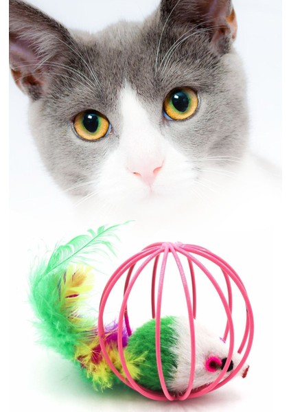 Peluş Fareli Kedi Oyuncağı, Hareketli Top İçin Eğlenceli Kedi Oyun Aracı