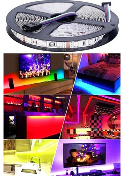 Şerit LED Rgb Uzaktan Kumandalı: Tak-Çalıştır, 5 Metre, 12 Volt