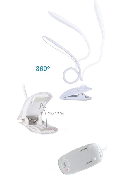 Çok Fonksiyonlu 360 Masa LED Işığı Gece Lambası Kitap Okuma