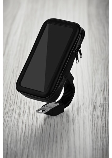 Gidon Üzeri 360 Derece Dönebilen Fermuarlı Su Geçirmez Telefon Tutucu