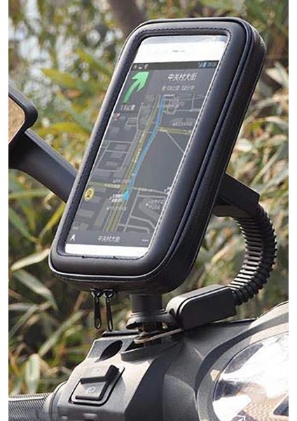 Gidon Üzeri 360 Derece Dönebilen Fermuarlı Su Geçirmez Telefon Tutucu modelleri