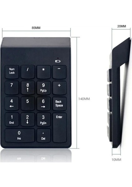 Mini Numaratör Numpad 2.4 Ghz USB Numaratör
