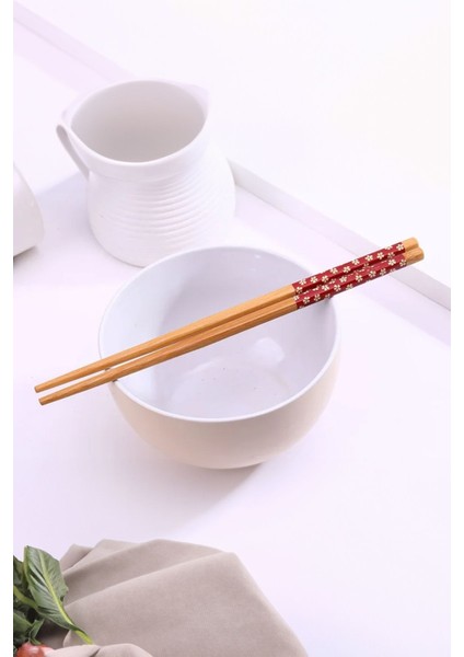 Özel Tasarımlı Çin Çubukları Yemek Sushi Yeme Kaşığı Chopstickler 10'lu