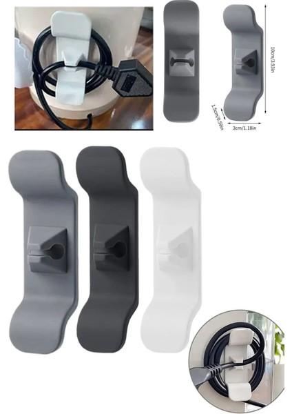 Kablolarınızı Düzenleyin 6 Adet Kablo Düzenleyici Duvara Sabitlenebilir