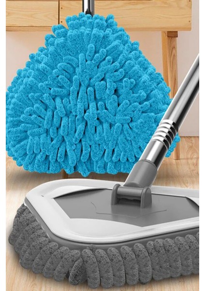 Teleskopik Üçgen Camsil, 3 Sopalı, Toplam 2 Bezli, Cam ve Duvar Yüzey Temizleyici Mop, 150 cm modelleri