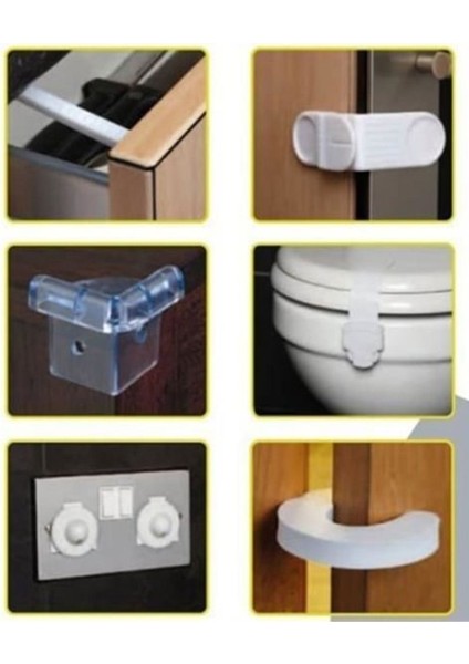 30 Parça Çocuk Güvenlik Seti Köşe Koruyucular Priz Koruyucular Klozet Kilidi fiyatları