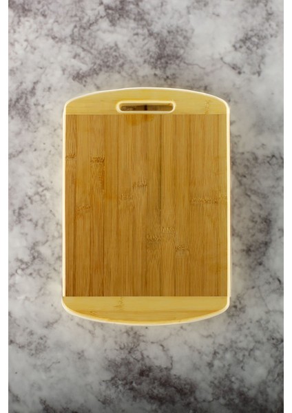 Bambu Oval Kenarlı Büyük Boy Kesim Panosu, 24 x 34 cm Bambu Kesim Tahtası, Et Tahtası