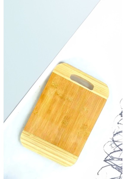 Bambu Oval Kenarlı Büyük Boy Kesim Panosu, 24 x 34 cm Bambu Kesim Tahtası, Et Tahtası