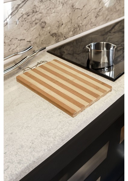 Kesim Tahtası 22X32 cm Bambu, Ahşap Salata ve Et Tahtası, Çok Amaçlı Kesim Panosu