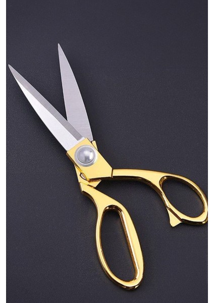 Gold Renk Kumaş Makası: Kot, Deri Kesim, Profesyonel Terzi, Çelik, Büyük Boy