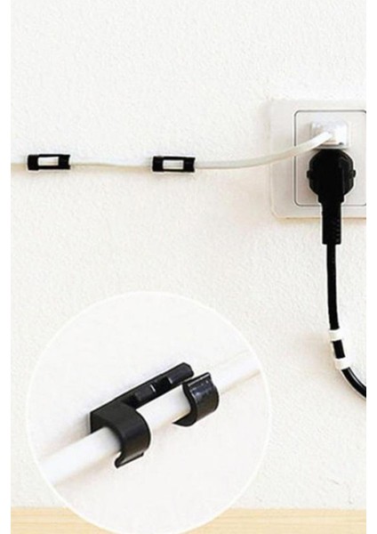 Yapışkanlı 20'li Şeffaf Kablo Klipsi, Sabitleyici ve Düzenleyici, Kablo Organizatörü fiyatları