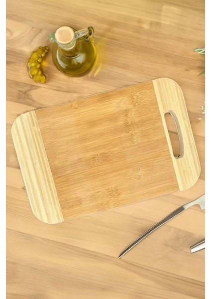 Büyük Boy Kesme Tahtası 26 x 36 cm Sebze Et Meyve Doğrama Kesme Tahtası Sunum Tahtası