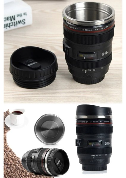 Büyük Boy Sıcak Tutan Kamera Lensi Tipinde Isı Yalıtımlı Bardak fırsatları