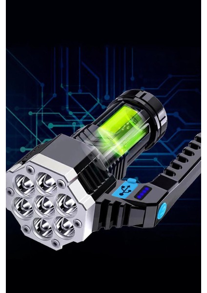 LED El Feneri: Güçlü Işık, Açık Kullanım, USB Şarj Edilebilir, Süper Parlak, Taşınabilir Lamba modelleri