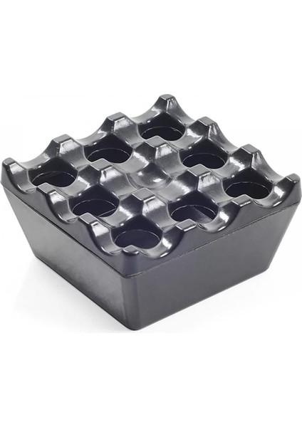 Metal Siyah 9 Delikli Kül Tablası, Küllük, Kül Tutmaz, Kırılmaz ve Dayanıklı Kül Tablası modelleri