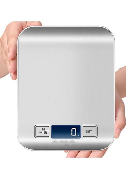 Gri Portatif Mutfak Tartısı: Dijital Hassas Terazi - 5 kg Kapasite, 1 gr Hassasiyet