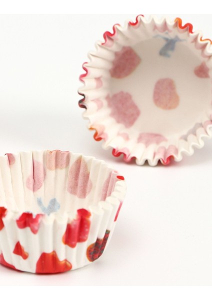 Şirin Dalgalı Kek Kalıbı: Cupcake Yuvarlak Kalıp 65X38 mm - 2 Adet Beyaz Kırmızı Desenli fiyatları