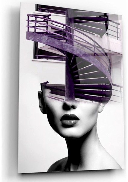 - Kadın Silüeti Cam Tablo