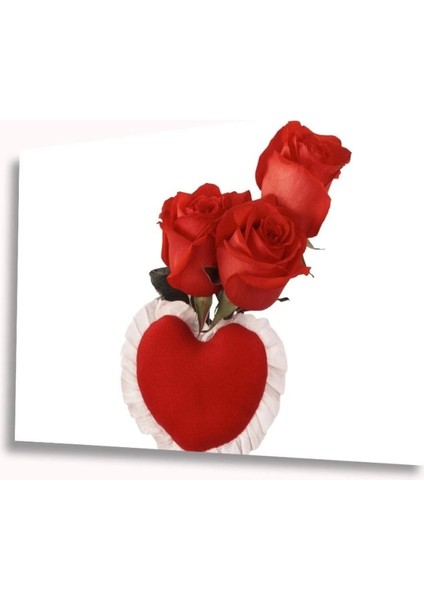 - Kalp ve Gül Cam Tablo