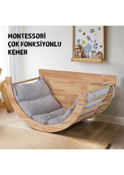 Joykidstoy Montessori Masa Pikler Halkası Okuma Köşesi ve Sallanma Kemeri