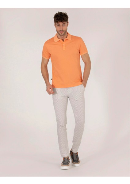 Erkek Slim Fit Chino Pantolon-Gri