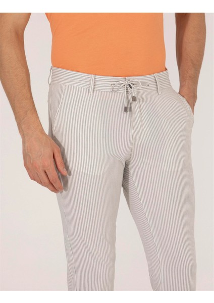 Erkek Slim Fit Chino Pantolon-Gri