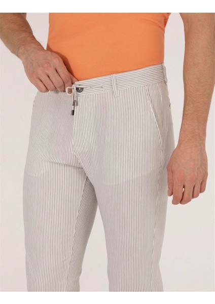 Erkek Slim Fit Chino Pantolon-Gri