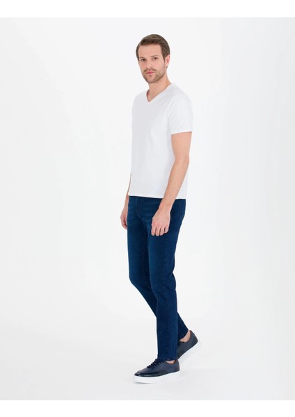 Erkek Slim Fit Basic Tişört-Beyaz fırsatları